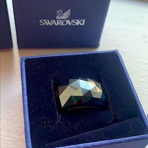 Swarovski Jet Black Hemat Ring 55